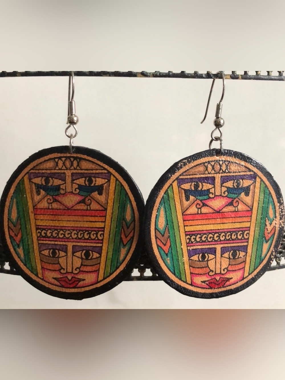 Unique Eye catching Hand-Painted Artistic Statement Earrings